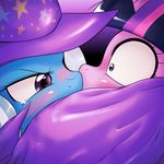  2015 behind-space blush equine female female/female feral friendship_is_magic horn kissing mammal my_little_pony trixie_(mlp) twilight_sparkle_(mlp) unicorn winged_unicorn wings 