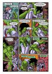  anal anal_penetration anthro bandanna big_penis comic dragon duo female fingering green_skin interspecies jelomaus muscles penetration penis pussy pussy_juice rabies_t_lagomorph size_difference troll 