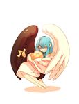  bad_id bad_pixiv_id blue_hair colored_eyelashes dizzy egg guilty_gear guilty_gear_xrd holding long_hair ribbon san_(winteroll) solo tail wings 