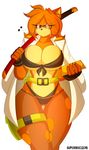  2015 anthro big_breasts blush breasts cleavage clothed clothing fan_character female hedgehog huge_breasts mammal skimpy smile solo sonic_(series) supersonicrulaa 