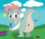  2015 anthro arthropod bee bee_sting bsting butt claws dragon fan_character female insect my_little_pony open_mouth purple_eyes solo wasp 
