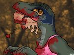  &quot;blue&quot; 2015 anthro blood clothing dinosaur female gore jurassic_park jurassic_world raptor zicaneborgen 