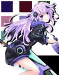  adult_neptune d-pad d-pad_hair_ornament hair_ornament highres hood hooded_track_jacket jacket long_hair looking_at_viewer neptune_(series) purple_eyes purple_hair shin_jigen_game_neptune_vii shishin_(shishintei) sword track_jacket weapon 