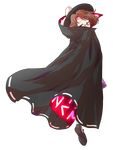  alphes_(style) bow brown_eyes brown_hair cape clothes_writing dairi full_body glasses hat hat_bow parody red-framed_eyewear short_hair skirt solo style_parody tears torn_clothes touhou transparent_background usami_sumireko 