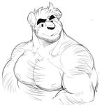  bear black_nose clothed clothing hair half-dressed invalid_tag kokuhane mammal muscles pecs smile topless 