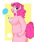  2015 absurd_res anthro anthrofied big_breasts blue_eyes breasts cherry earth_pony equine female friendship_is_magic glo-in-the-dark hair hi_res horse mammal my_little_pony navel nude overweight pink_hair pinkie_pie_(mlp) pony solo tongue tongue_out whipped_cream 