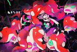  bike_shorts black_gloves breastplate fingerless_gloves gloves glowing glowing_eye goggles heart long_hair octarian octotrooper purple_eyes red_hair sexual_dimorphism splatoon_(series) splatoon_1 suzuka_g takozonesu tentacle_hair tentacles 