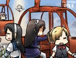  :d akashi_(kantai_collection) aoba_(kantai_collection) ashigara_(kantai_collection) black_hair blonde_hair bow bowtie brown_hair clenched_hand closed_eyes dated flying gloves hairband hamu_koutarou haruna_(kantai_collection) kantai_collection long_hair maikaze_(kantai_collection) multiple_girls ooyodo_(kantai_collection) open_mouth pantyhose ponytail smile sparkle translated wings 