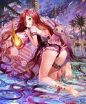  77gl absurdly_long_hair anklet anna_(granblue_fantasy) arm_garter ass bad_id bad_pixiv_id barefoot blush candle cat_hair_ornament feet full_body granblue_fantasy hair_ornament hair_over_one_eye jewelry leg_garter long_hair looking_at_viewer one-piece_swimsuit open_mouth red_hair soles solo stuffed_animal stuffed_cat stuffed_toy swimsuit tears umbrella very_long_hair 