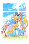  blonde_hair blue_fur dragon fur hair kemono long_hair pipisan 