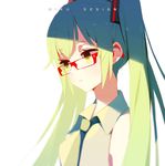  aqua_eyes aqua_hair bespectacled erolcy expressionless glasses hatsune_miku long_hair necktie red-framed_eyewear shade simple_background solo twintails upper_body very_long_hair vocaloid white_background 