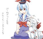  darkflowne drawr fujiwara_no_mokou kamishirasawa_keine long_hair multiple_girls sitting touhou 