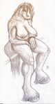  2015 anthro areola big_breasts breasts dukebarbatos equine female hair horse huge_breasts looking_at_viewer mammal nipples nude plain_background sketch smile solo 