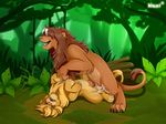  anal feline feral kael_tiger lion male male/male mammal penis 