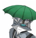  anthro black_nose canine eyewear fur grey_fur male mammal nintendo plain_background solo star_fox unknown_artist video_games wet white_fur wolf wolf_o&#039;donnell 