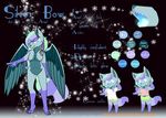  angel arctic_fox avian bioluminescence blue_eyes blue_fur bow braided_hair canine chibi clothing computerdeathglare crop_top english_text female fox fur glowing green_fur hair mammal model_sheet multicolored_hair neon pastel purple_fur silver_bow skirt snow solo text wings 