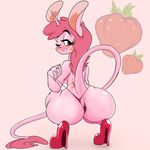  anus butt food horn one_eye_closed smile strawberry vimhomeless wink 