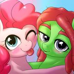  2015 behind-space blush cute earth_pony equine female feral friendship_is_magic horse mammal my_little_pony pinkie_pie_(mlp) pony smile tree_hugger_(mlp) 