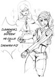  1girl bad_id bad_tumblr_id cropped_legs crossover english fi gats_(nougats) greyscale jojo_no_kimyou_na_bouken lineart link midriff monochrome navel parody short_shorts shorts stand_(jojo) suspenders the_legend_of_zelda the_legend_of_zelda:_skyward_sword 