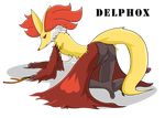  2015 anthro battle_tiger canine delphox fire fox fur mammal nintendo nude orange_fur pok&eacute;mon pussy red_eyes smile solo stick video_games white_fur yellow_fur 