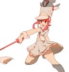  anpolly baton boots dress hat jakuzure_nonon kill_la_kill pink_eyes pink_hair shako_cap sidelocks smile solo transparent_background uniform wrist_cuffs 