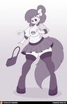 2015 anthro big_breasts breasts clothing equine fan_character female georgia_lockheart horse legwear lips mammal monochrome my_little_pony nipple_mouth open_mouth pony purse skirt solo stockings stunnerpony yawn 