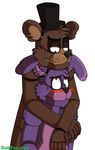  animatronic anthro bear blue_eyes bonnie_(fnaf) bow_tie facial_hair five_nights_at_freddy&#039;s foxblaster.dae freddy_(fnaf) fur glowing hat lagomorph machine male mammal mechanical purple_eyes rabbit robot video_games 