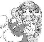  caprine female hair kemono long_hair mammal monochrome setouchi_kurage sheep tongue 
