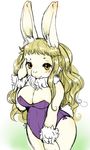  blonde_hair brown_eyes bunny_costume female hair kemono lagomorph long_hair mammal nipples rabbit setouchi_kurage 