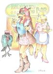  avian bar bird blonde_hair boots bottle bow breasts canine cigarette clothing crow dog english_text eyewear female footwear fox fritz_the_cat fur_coat glasses hair hat male mammal red_hair sanssouci skirt text waiter winston_schwartz 