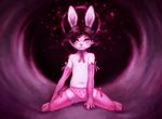  ambiguous_gender anthro bow choker clothing crookedtrees elbow_gloves girly gloves hair kneeling lagomorph legwear lingerie looking_at_viewer mammal panties pink_eyes rabbit ribbons solo thigh_highs underwear 