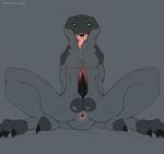  armorine dragon drooling erection green_eyes looking_at_viewer male open_mouth penis presenting saliva spreading 