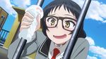  animated animated_gif black_hair glasses kajou_ayame panties school_uniform sexually_suggestive shimoneta_to_iu_gainen_ga_sonzai_shinai_taikutsu_na_sekai underwear 