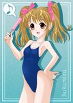  brown_eyes brown_hair competition_school_swimsuit food highleg highleg_swimsuit highres leonard_liew one-piece_swimsuit original popsicle school_swimsuit swimsuit twintails 