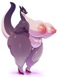  anthro big_breasts big_butt breasts butt dragon erect_nipples female high_heels huge_breasts huge_butt nipples overweight plain_background pussy solo sunibee white_background wide_hips 