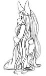  black_eyes female hair kemono lagomorph long_hair mammal monochrome nude rabbit setouchi_kurage 
