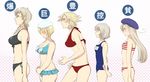  ahoge axis_powers_hetalia bangs bikini blonde_hair blush breast_envy breasts bust_chart commentary_request denmark_(hetalia) finland_(hetalia) from_side genderswap genderswap_(mtf) glasses hair_ornament hairclip hat iceland_(hetalia) large_breasts multiple_girls norway_(hetalia) school_swimsuit short_hair sidelocks small_breasts sweatdrop sweden_(hetalia) swimsuit tori_(driftwood) translated white_hair 