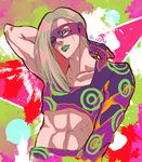  androgynous bad_id bad_pixiv_id blonde_hair gloves green_lipstick jojo_no_kimyou_na_bouken lipstick long_hair makeup male_focus mask melone n_(ccc_7) solo 