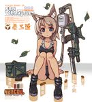  animal_ears blonde_hair blue_eyes gun highres intravenous_drip military nancou_(nankou) original short_hair solo weapon 
