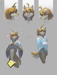  &lt;3 2015 anthro balls blue_eyes blush briefs canine censored cheerful clothing hair long_hair loverslessthanthree male mammal morenatsu shirt_pulled_up shun shy solo standing underwear wolf young 