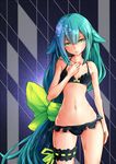  bikini daniel9140 gatchaman_crowds green_eyes green_hair hair_flaps long_hair solo swimsuit utsutsu 