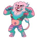  alien blush claws feline fluffy fusion gem lion lion_(steven_universe) male mammal pawpads smile solo star steven steven_universe 