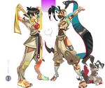  ankle_wrap antenna_hair bandages barefoot black_hair breasts choker cosplay don_(street_fighter) dougi faceoff full_body high_ponytail highres hip_vent ibuki_(street_fighter) ibuki_(street_fighter)_(cosplay) long_hair makoto_(street_fighter) medium_breasts multiple_girls ninja ribbon_choker sash short_hair sports_bra street_fighter street_fighter_iii_(series) stretch tanuki toes torn_clothes tunde_jaji very_long_hair 