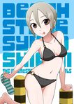  bikini black_eyes highres idolmaster idolmaster_cinderella_girls shigeohji shiomi_shuuko short_hair silver_hair swimsuit tongue tongue_out 