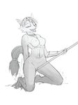  anthro breasts canine cashmere female fox fur jewelry krystal mammal nintendo nipples nude open_mouth pussy sketch solo staff star_fox tongue video_games 