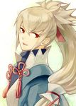  fire_emblem fire_emblem_if highres kiyuu long_hair male_focus open_mouth ponytail red_eyes solo takumi_(fire_emblem_if) white_hair 
