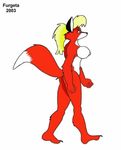  animated blonde_hair canine female fox furgeta hair mammal nude solo walking 