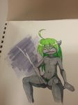  anonymous_artist balls cum cumshot digimon eyes_closed front_view humanoid male marker_(artwork) masturbation navel nipples nude orgasm penis sitting solo spread_legs spreading straining traditional_media_(artwork) wizardmon 