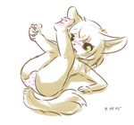  alien anthro blush cat clothing cub feline female green_eyes lemn_(character) mammal panties underwear young 