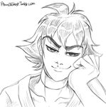  animated animated_gif blinking chin_rest choker collarbone dougi eyebrow_twitching eyebrows greyscale half-closed_eyes joe_shimamura makoto_(street_fighter) monochrome raised_eyebrow ribbon_choker short_hair sketch smile smirk solo street_fighter 